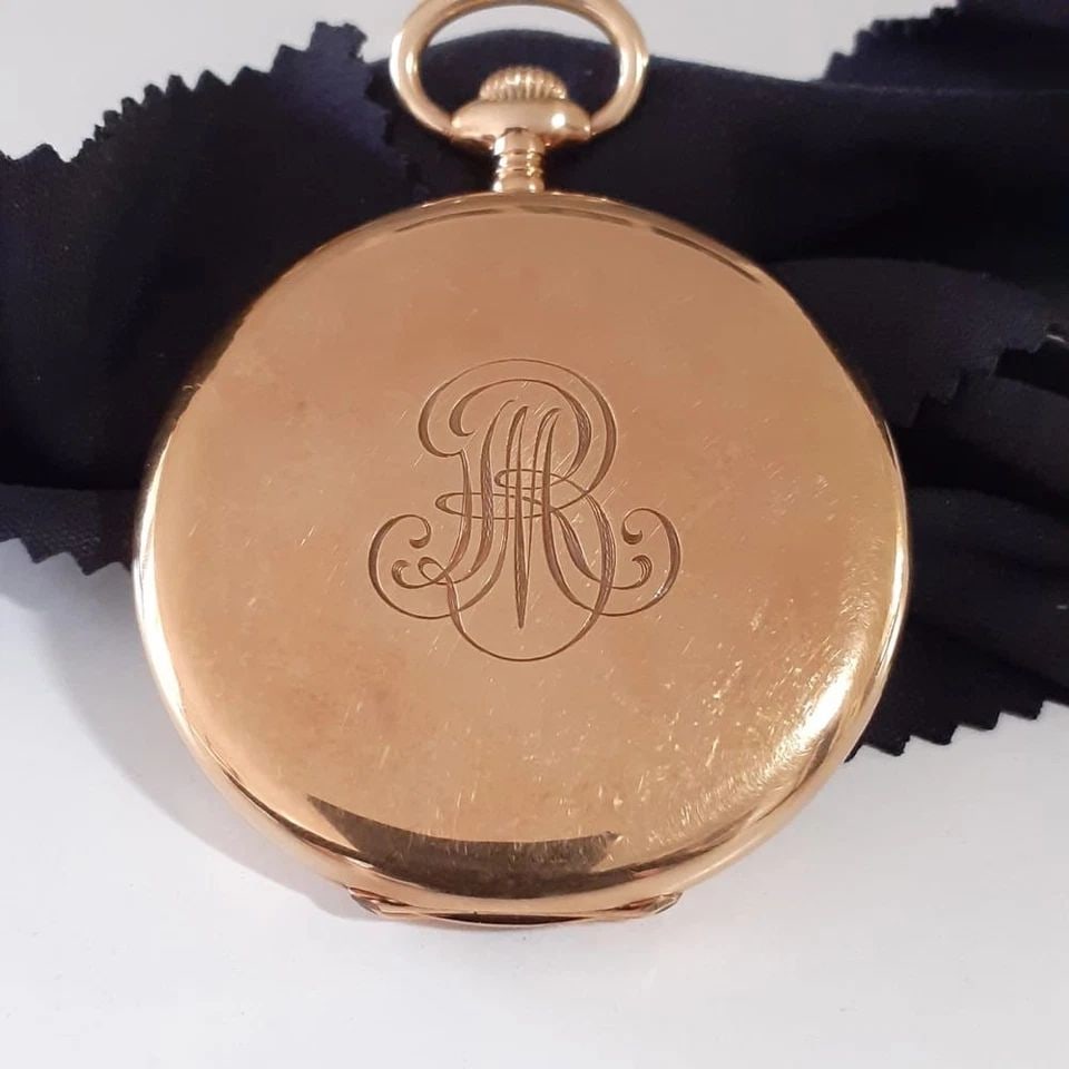 POCKET WATCH ULYSSE NARDIN 18K YELLOW GOLD 51 MM WHITE WATCH OPEN FACE 82 GRAMS (1 of 2)