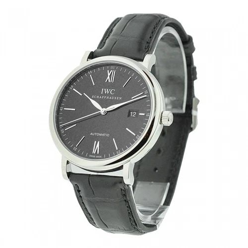 NEW IWC PORTOFINO AUTOMATIC BLACK DIAL STEEL 40MM IW356502: NEW IWC PORTOFINO AUTOMATIC BLACK DIAL STEEL 40MM IW356502 Manufacturer IWC Category Portofino Subcategory Automatic Reference Number IW356502 Band Color Black Band Type Alligator Strap Bezel Smooth B