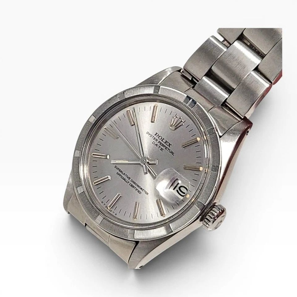 ROLEX DATE 34 MM STEEL SILVER DIAL OYSTER AUTOMATIC WATCH 1501 CIRCA 1973: ROLEX DATE 34 MM STEEL SILVER DIAL OYSTER AUTOMATIC WATCH 1501 CIRCA 1973 Manufacturer Rolex Category Mens Date 34mm Reference Number 1501 Band Stainless Steel Band Color Steel Band Type Oyster Bezel 