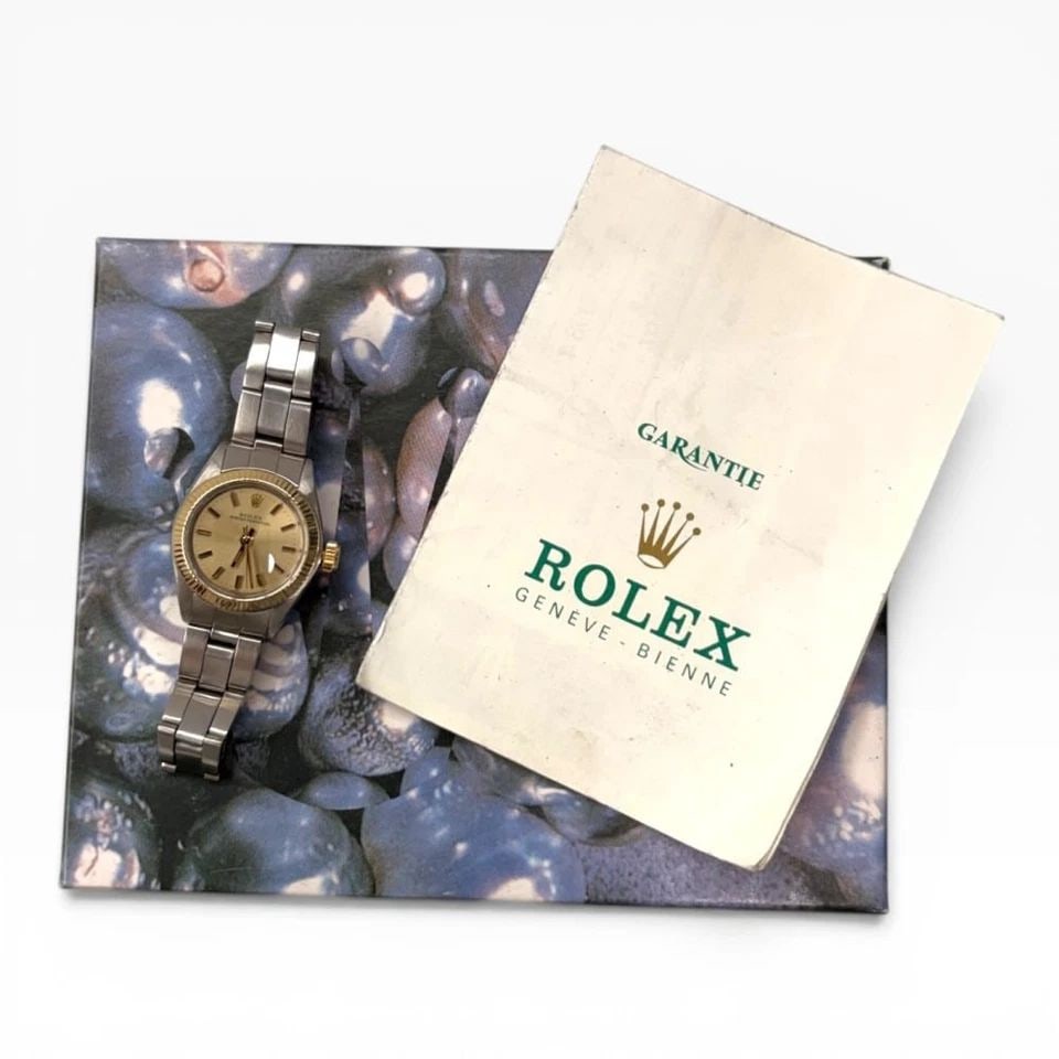 W/PAPERS 1984 ROLEX OYSTER PERPETUAL LADIES 26 MM TWO TONE AUTOMATIC WATCH 6719 (1 of 2)