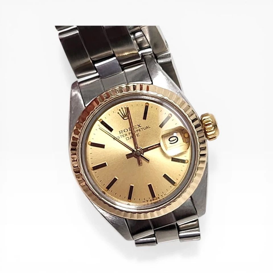 ROLEX DATE 34 MM STEEL OYSTER SILVER DIAL AUTOMATIC WATCH 1500 CIRCA 1972 (1 of 2)
