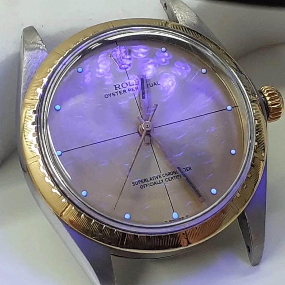 ROLEX CELLINI CLASSIC LADIES 27 X 22 MM 18K YELLOW GOLD BLUE DIAL WATCH 4051/21 (1 of 2)