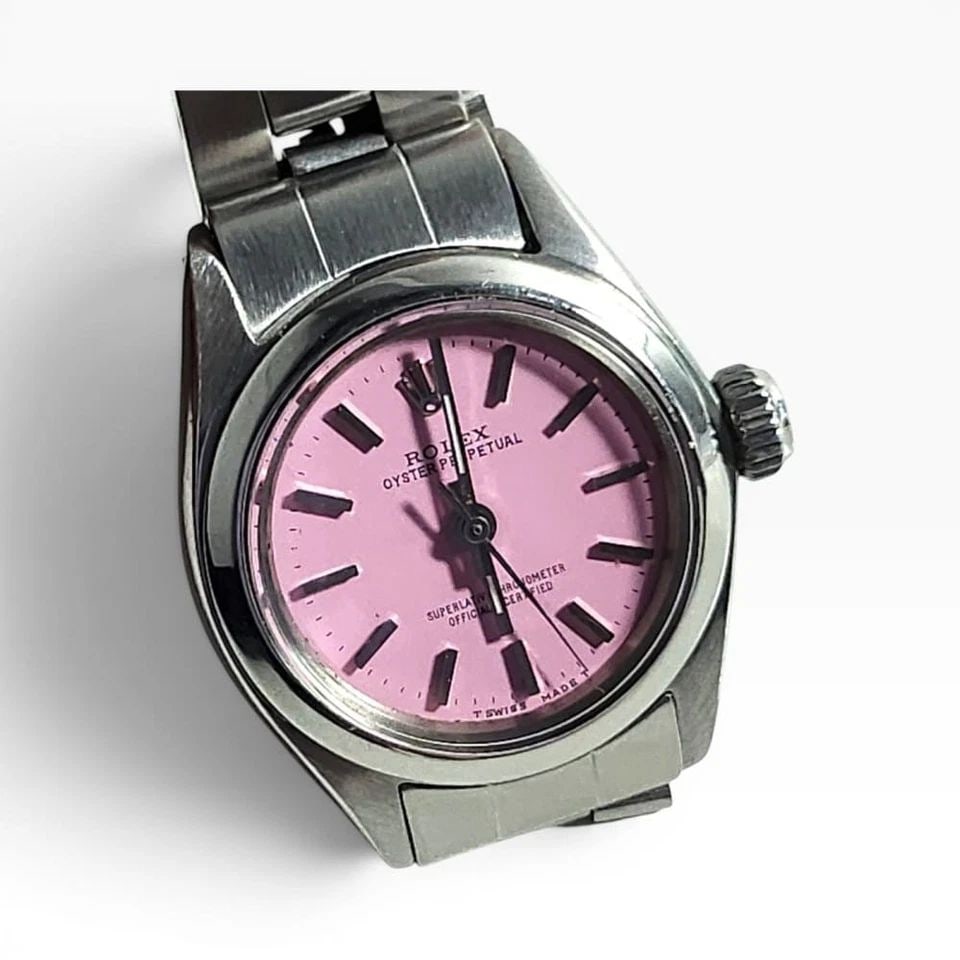 ROLEX OYSTER PERPETUAL LADY 26 MM BLUE TURQUOISE AUTOMATIC WATCH 6618 CIRCA 1965 (1 of 2)