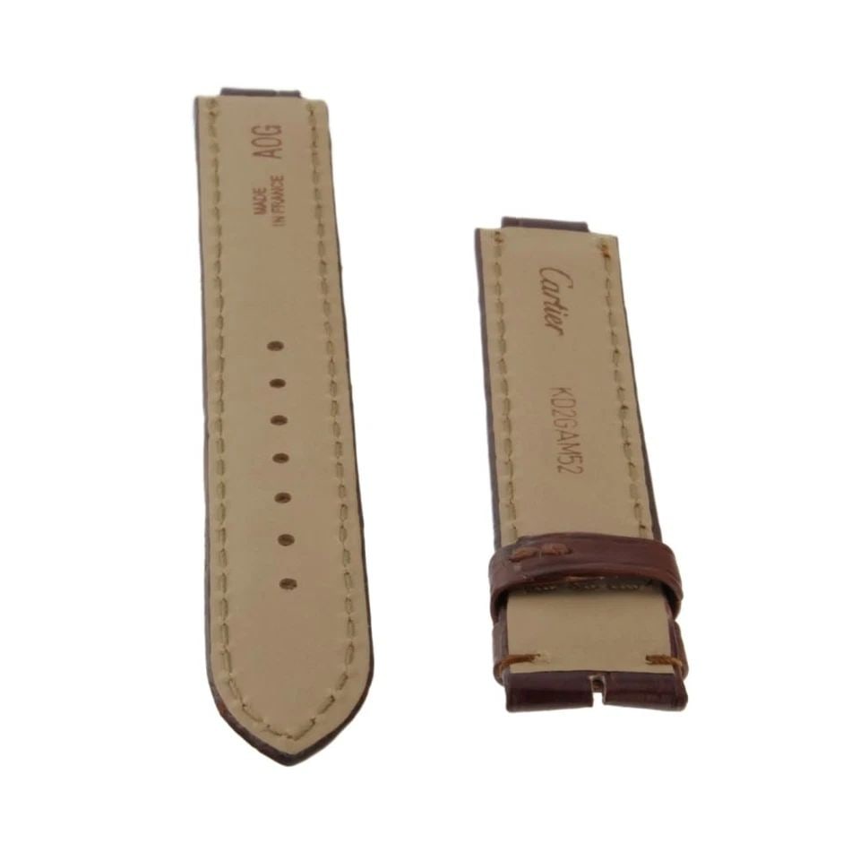 CARTIER STRAP MUST DE CARTIER GENUINE ALLIGATOR BROWN 14X12MM FACTORY NEVER WORN (1 of 2)