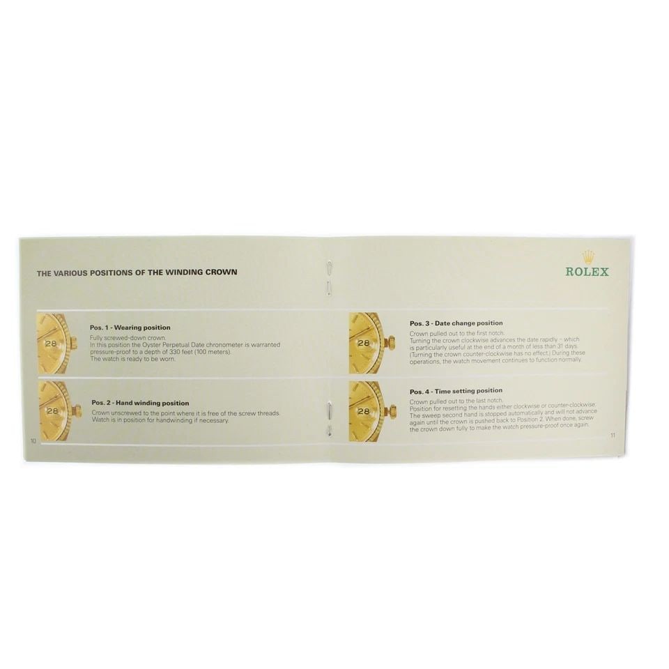 ROLEX BROCHURE CIRCA 1984 GENUINE AND ORIGINAL INSTRUCTION BOOKLET REF. 579.04 (1 of 2)
