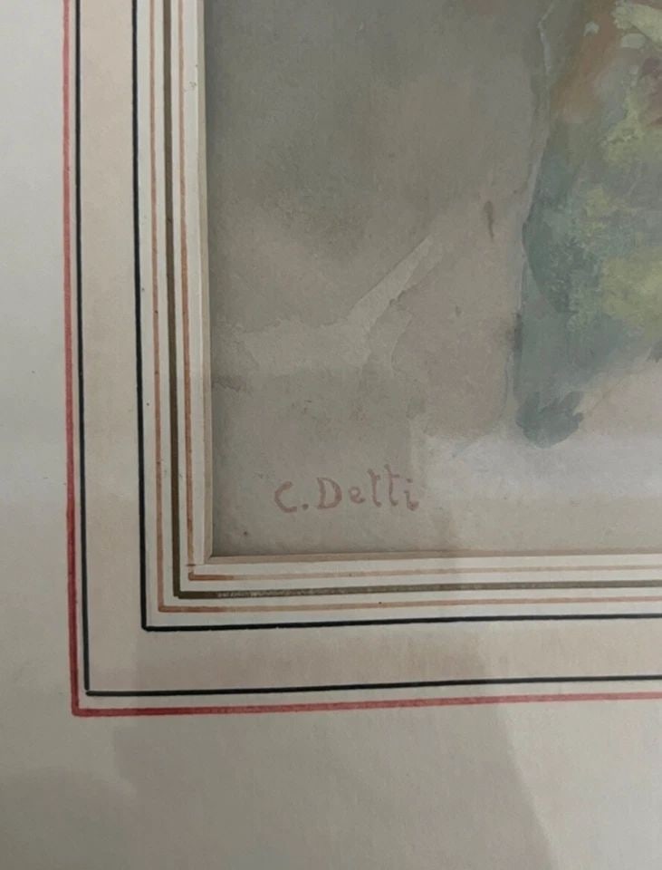 CESARE AUGUSTE DETTI WOMAN’S PORTRAIT PAINTING ARTWORK (1 of 2)