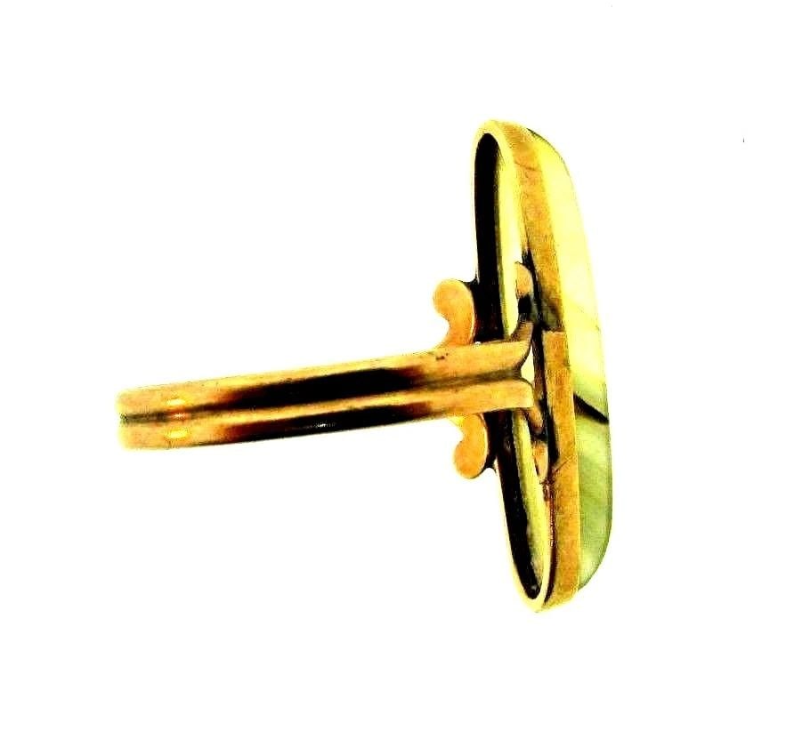 UNIQUE VICTORIAN 10K YELLOW GOLD & MOTH AGATE RING (1 of 2)