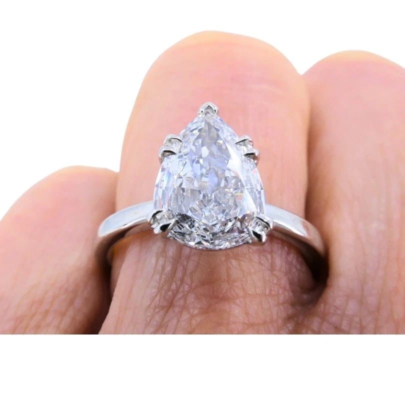 PEAR SHAPED DIAMOND PLATINUM ENGAGEMENT RING 1.71 CARAT GIA D VS2 ESTATE JEWELRY (1 of 2)