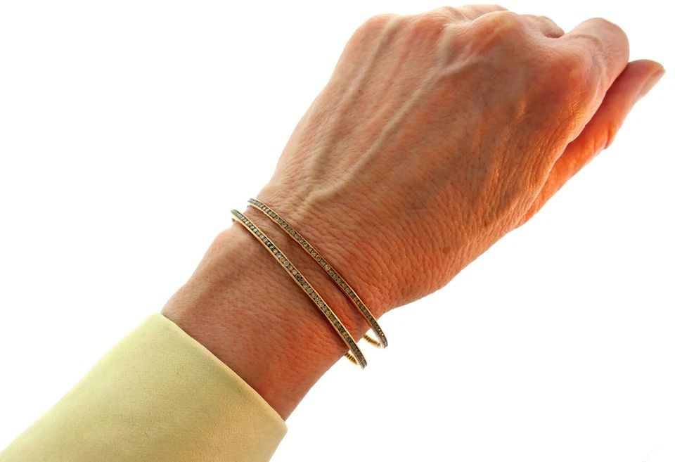 CYNTHIA BACH DIAMOND ROSE GOLD BANGLE BRACELET PAIR (1 of 2)