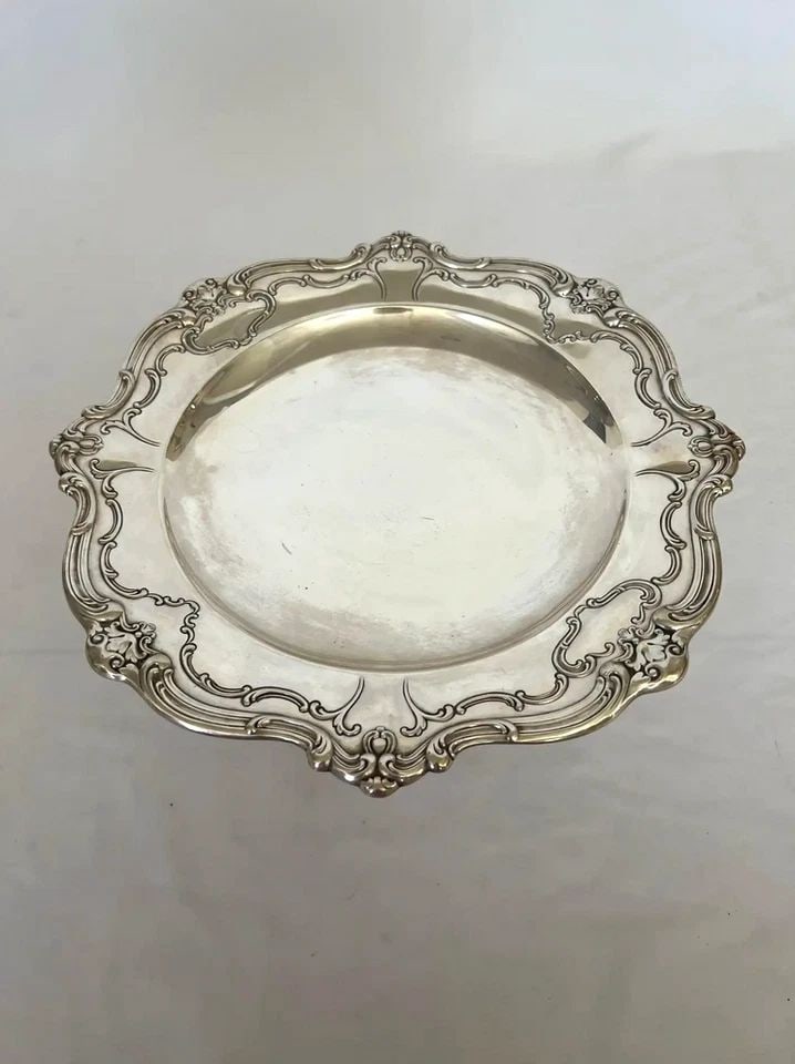1920 GORHAM CHANTILLY STERLING SILVER PEDESTAL DESSERT PLATTER (1 of 2)
