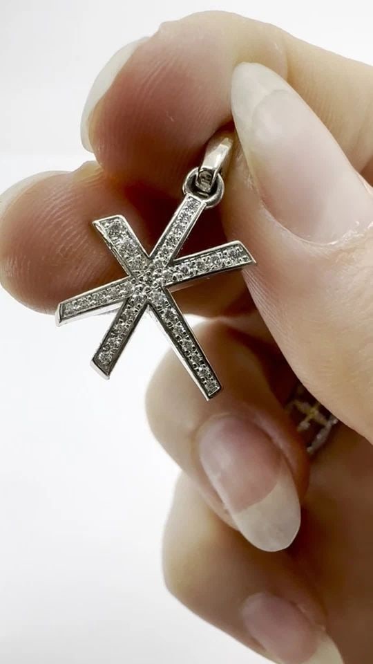 CARTIER 18K WHITE GOLD DIAMOND FIREWORK CHARM PENDANT (1 of 2)