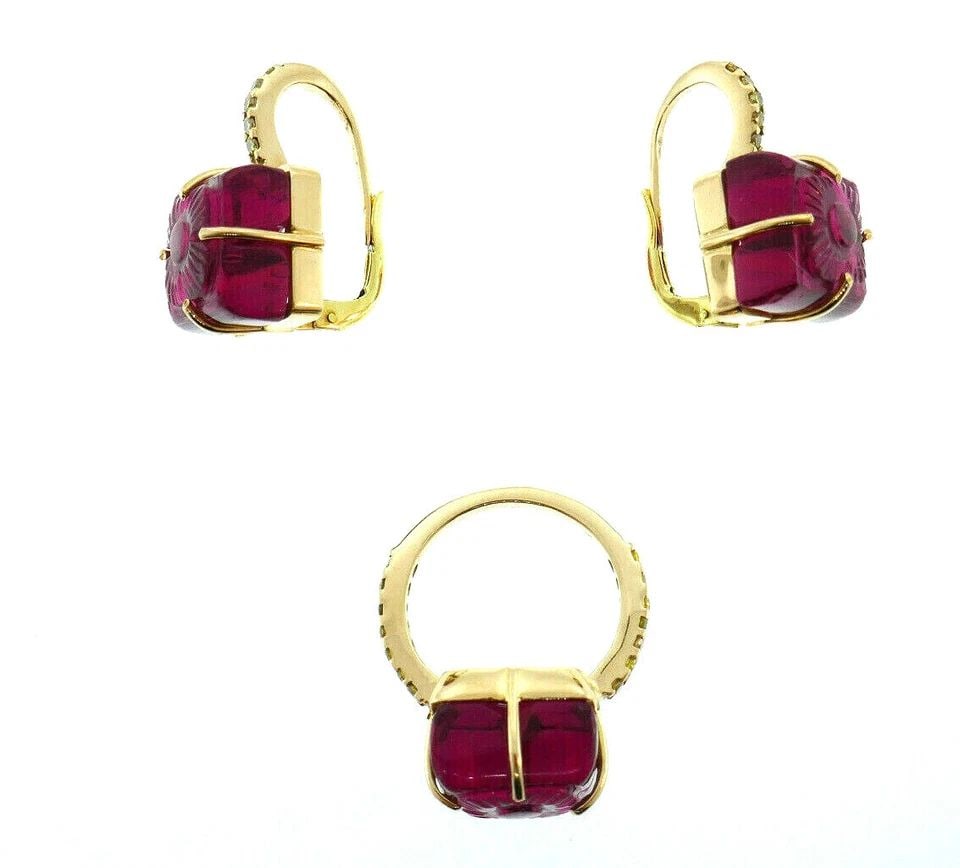 VINTAGE 18K ROSE GOLD DIAMOND GLASS SET (1 of 2)