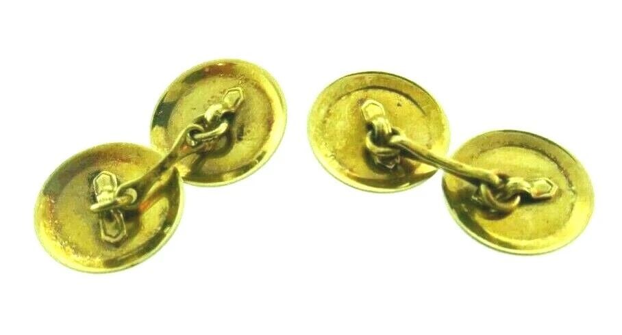 ANTIQUE 14K TWO TONE GOLD & DIAMOND CUFFLINKS CIRCA 1900S (1 of 2)