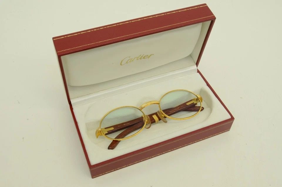 AUTHENTIC CARTIER SUNGLASSES GIVERNY 51 20 130B BUBINGA WOOD EYEGLASSES FRAMES 2 (1 of 2)