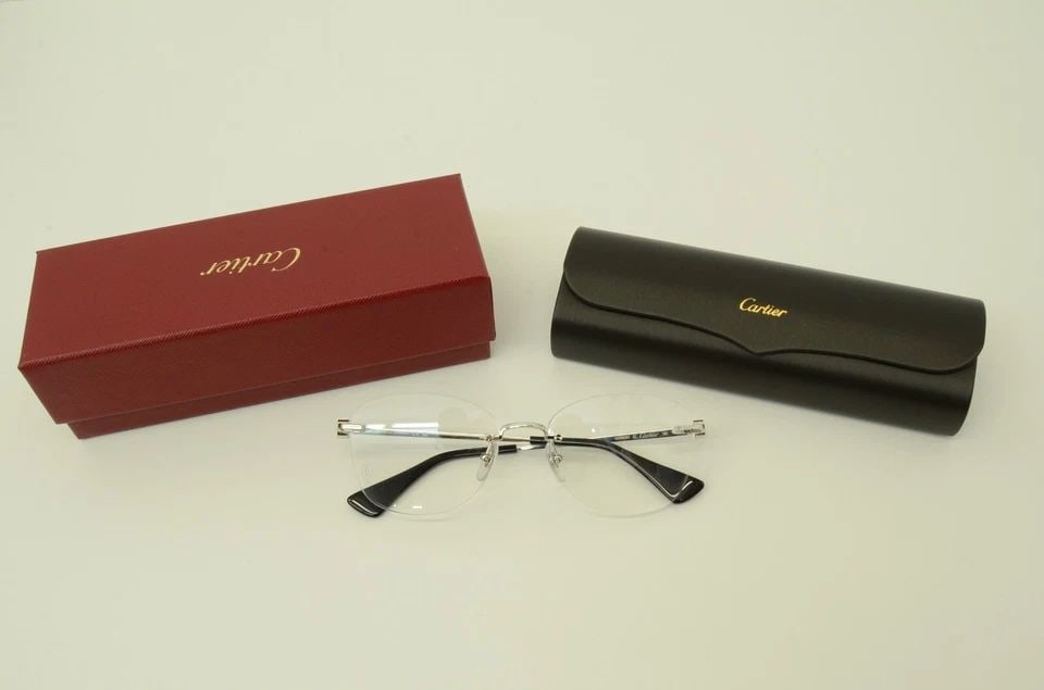 AUTHENTIC CARTIER RIMLESS EYEGLASSES 56 18 140 LARGE CLEAR LENSES CT0414O FRAMES (1 of 2)