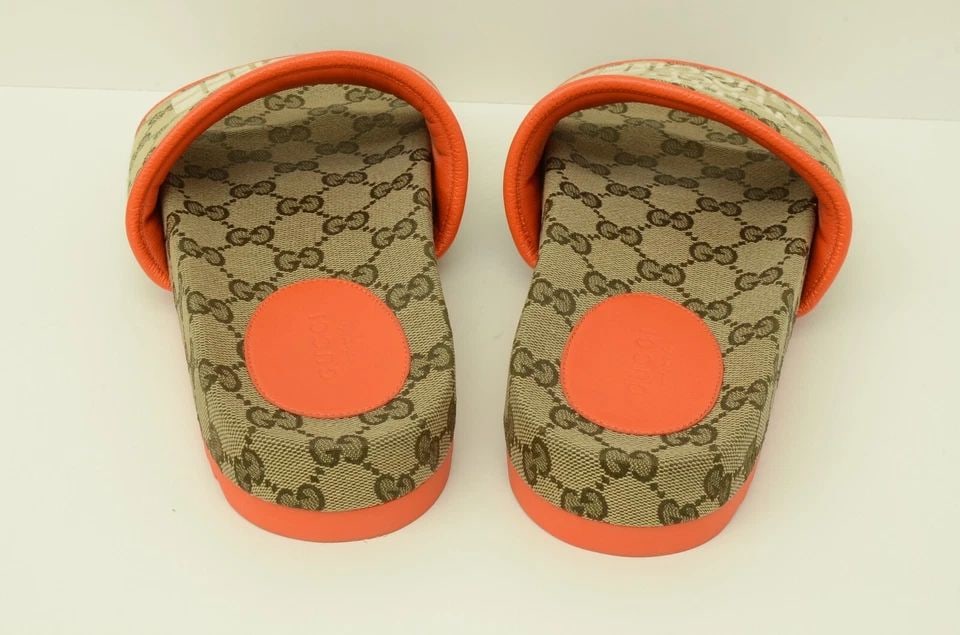 AUTHENTIC GUCCI X NORTH FACE GUCCISSIMA GG LOGO ORANGE FLIP FLOPS OUTDOOR BEACH (1 of 2)