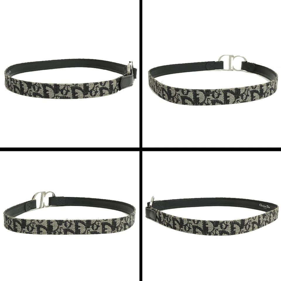 AUTHENTIC CHRISTIAN DIOR BELT CD LOGO BUCKLE VINTAGE TROTTER CANVAS LEATHER (1 of 2)