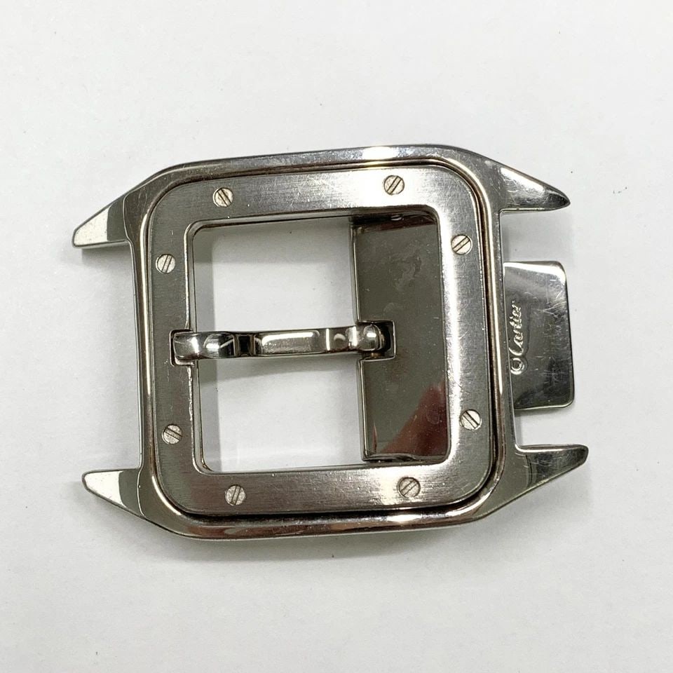 AUTHENTIC CARTIER SANTOS GALBEE BELT BUCKLE SP CLASSIC SILVER PLATED ACCESSORY (1 of 2)