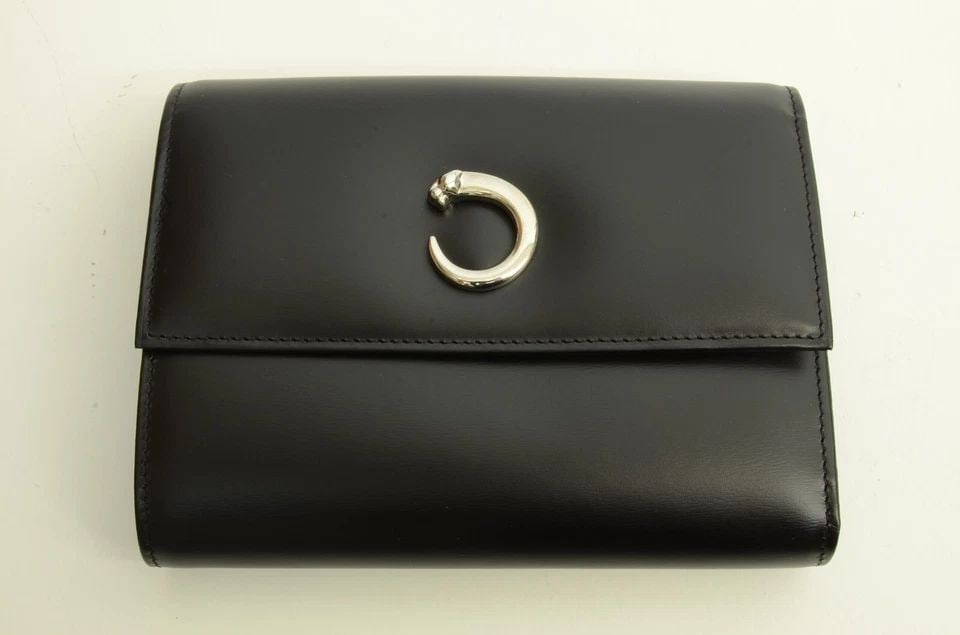 AUTHENTIC CARTIER PANTAIL LEATHER WALLET CLIP FOLD MULTI POCKET TRAVEL ORGANIZER (1 of 2)