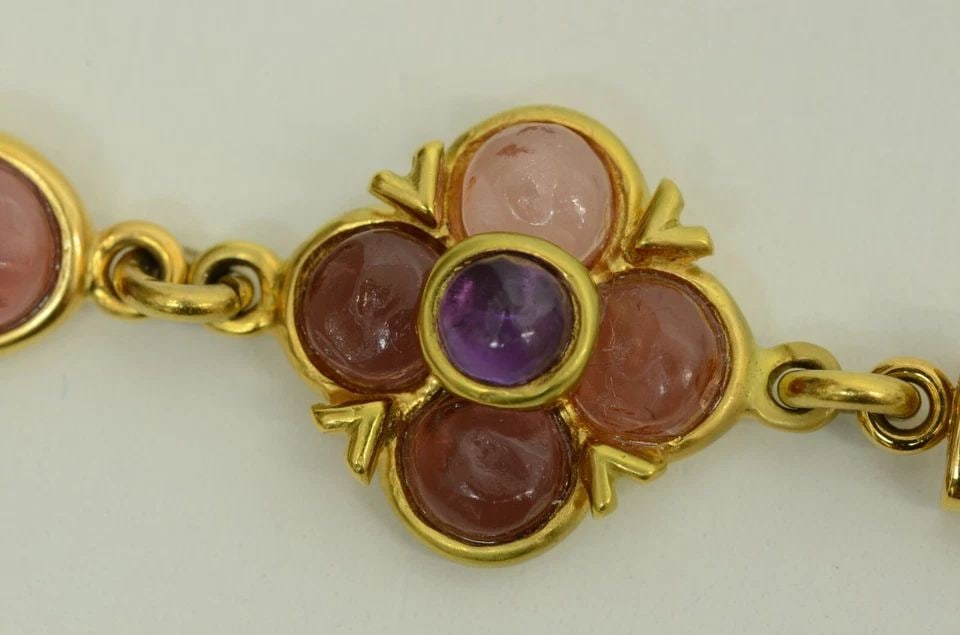 AUTHENTIC LOUIS VUITTON CLOVER BRACELET GP PADLOCK GEM PENDANT JEWELRY ACCESSORY (1 of 2)