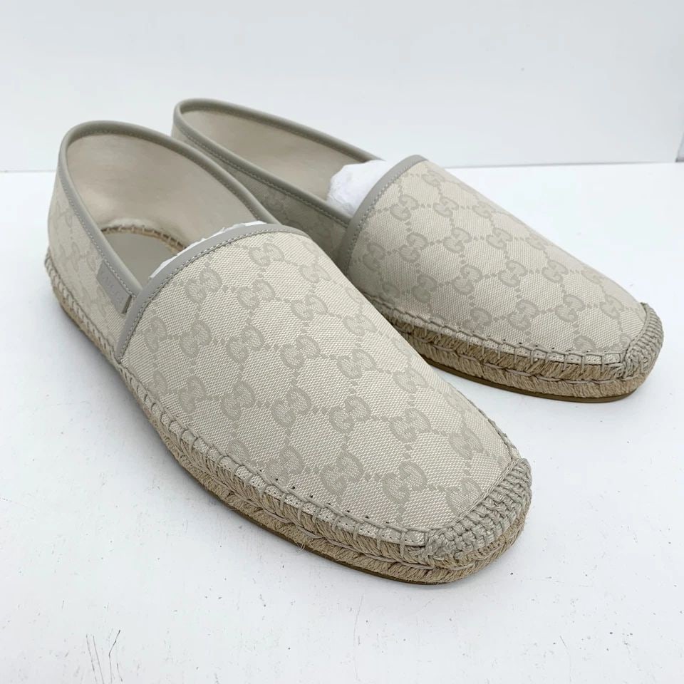 AUTHENTIC GUCCI LOAFERS WHITE GUCCISSIMA ROPE ESPADRILLES SHOES UNISEX SIZE 11.5 (1 of 2)