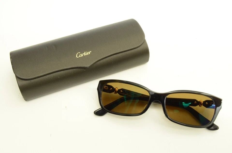 AUTHENTIC CARTIER TRINITY GP SUNGLASSES RECTANGLE 55 15 140 HANDMADE FRAMES (1 of 2)