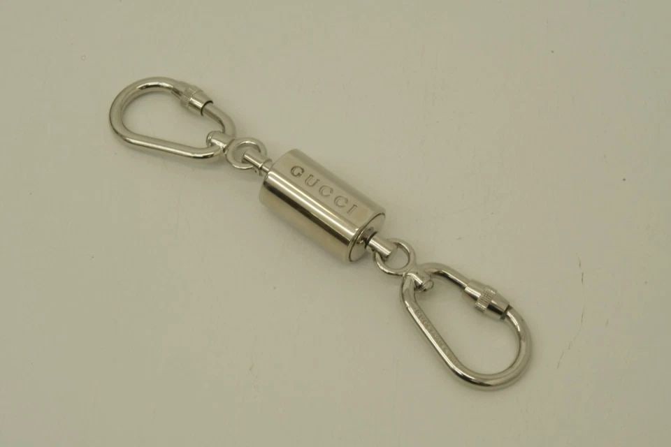 AUTHENTIC GUCCI SP CYLINDER CLIP DOUBLE LOOP TWIST KEYCHAIN JEWELRY ACCESSORY (1 of 2)