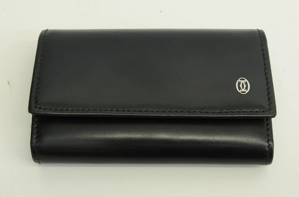 AUTHENTIC CARTIER 6 KEY RING VINTAGE LEATHER WALLET C DECOR LOGO W BOX CASE 3 (1 of 2)