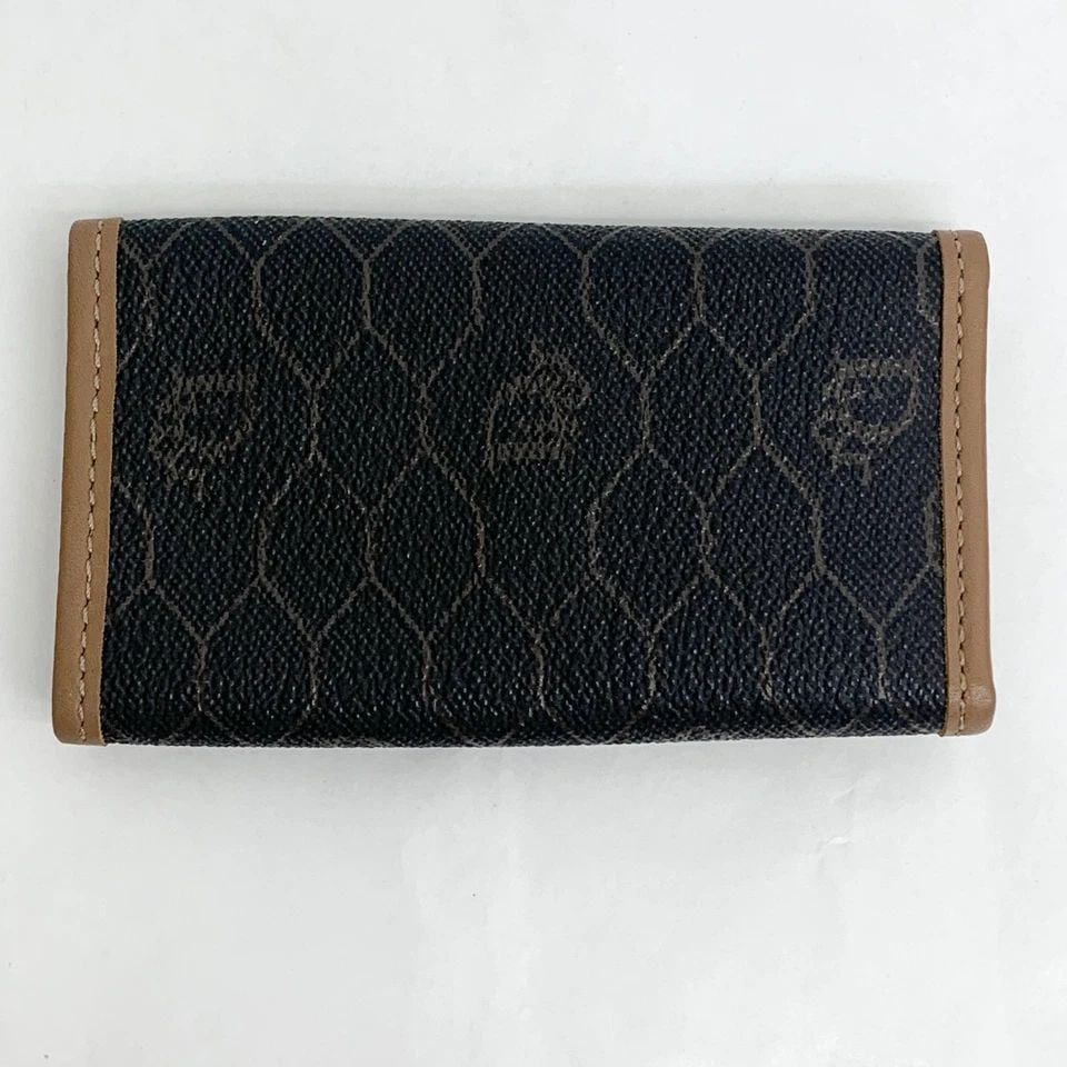 AUTHENTIC CHRISTIAN DIOR VINTAGE LEATHER 6 KEY CASE BLACK TAN GOLD PLATED (1 of 2)
