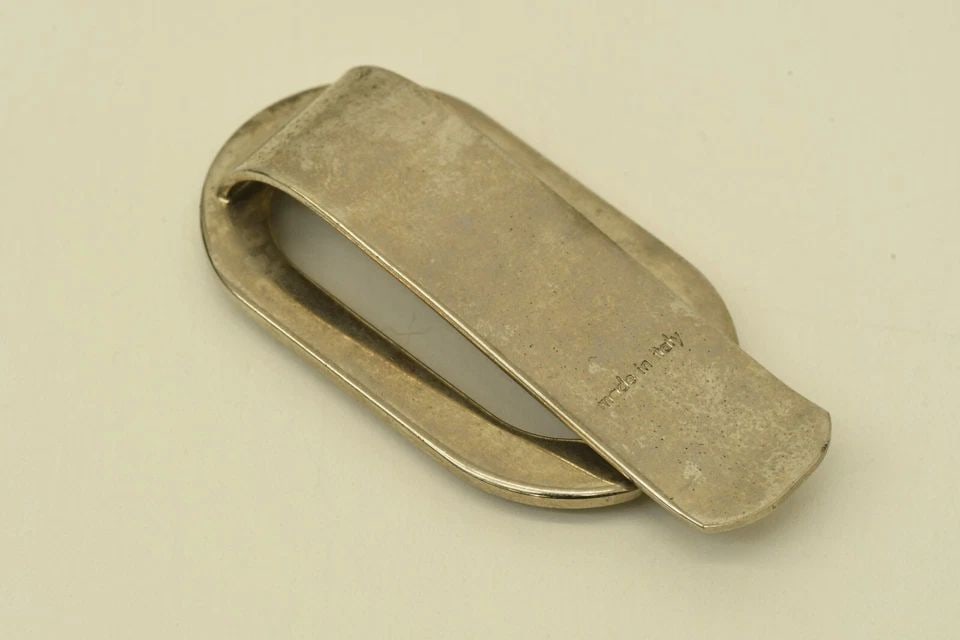 AUTHENTIC GUCCI OVAL LOGO VINTAGE G EMBLEM MONEY CLIP SILVER PLATED ACCESSORY (1 of 2)