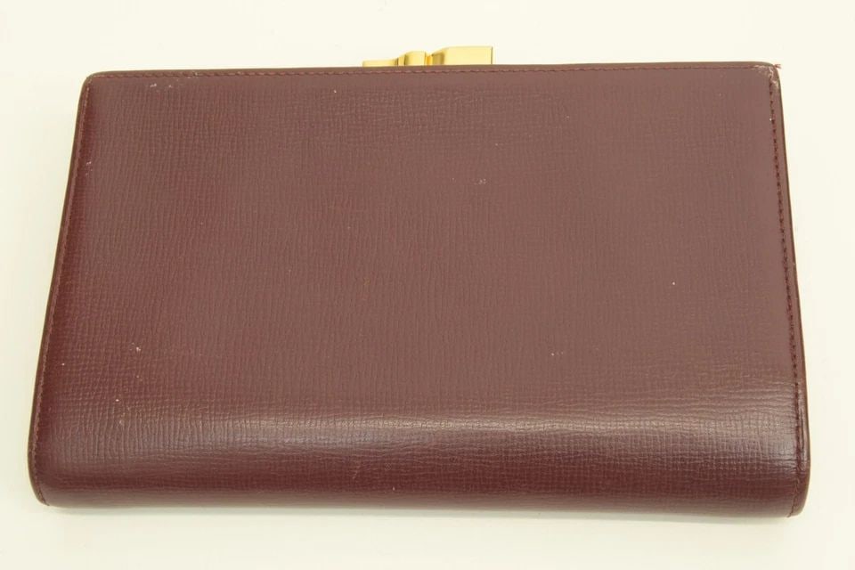 AUTHENTIC CARTIER BURGUNDY WALLET LEATHER DECOR LOGO GP CORNER CLIP COIN CASE: AUTHENTIC CARTIER BURGUNDY WALLET LEATHER DECOR LOGO GP CORNER CLIP COIN CASE Authentic Cartier Burgundy Wallet Leather Decor Logo GP Corner Clip Coin Case Authentic Cartier Burgundy Wallet Leather De