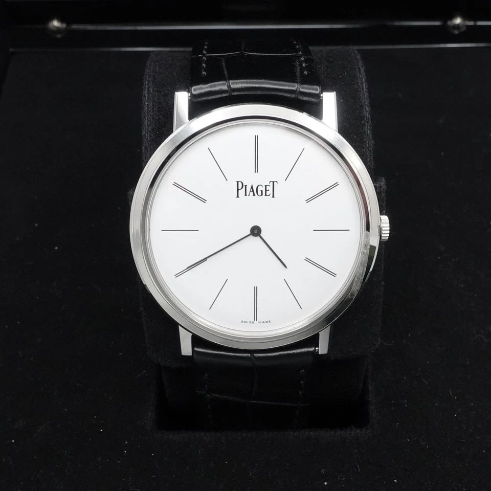 PIAGET ALTIPLANO P10584 18K WHITE GOLD MANUAL DRESS WATCH - 38MM BOX PAPERS (1 of 2)