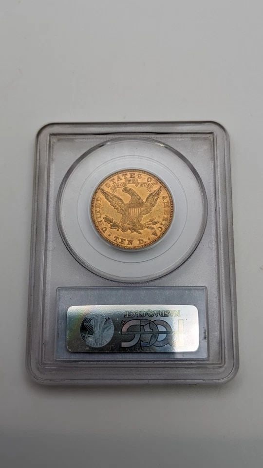 1880 $10 LIBERTY HEAD GOLD COIN RIVE D'OR COLLECTION PCGS AU 58 (1 of 2)