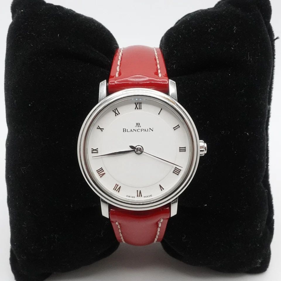 BLANCPAIN VILLERET NO. 112 STAINLESS STEEL WHITE ROMAN DIAL WATCH 29MM (1 of 2)