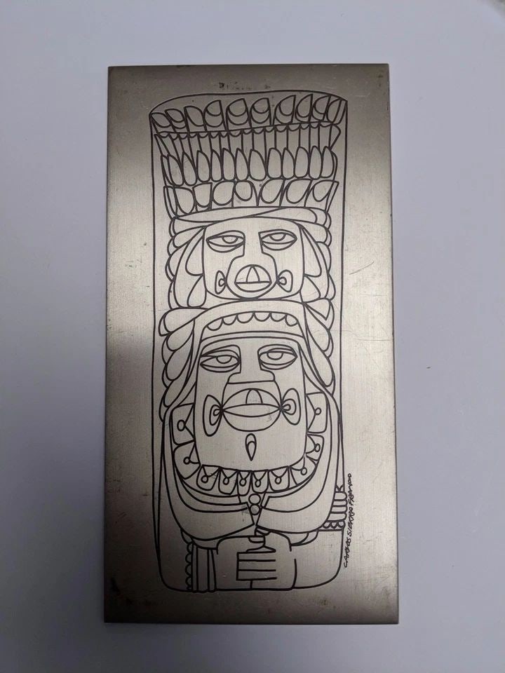 STERLING SILVER PLAQUE BY CARLOS SIERRA-FRANCO KIKIAB DANU #123/375 - 23.7 OZT (1 of 2)