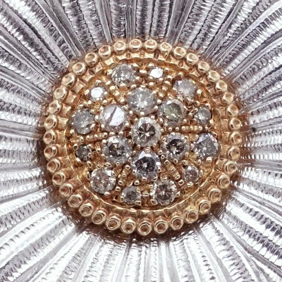 ITALY BUCCELLATI BLOSSOMS DAISY STERLING SILVER DIAMOND PENDANT CHAIN NECKLACE (1 of 2)