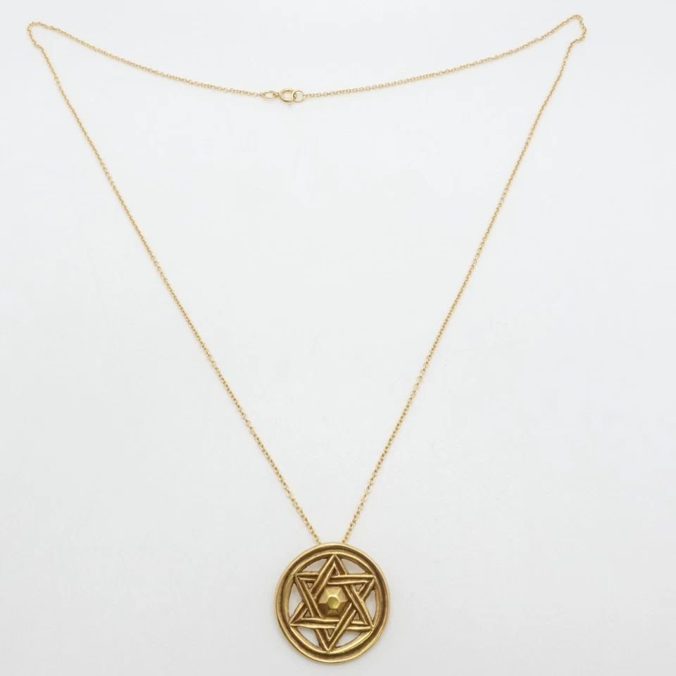 METROPOLITAN MUSEUM OF ART 14K YELLOW GOLD STAR OF DAVID PENDANT NECKLACE - 18" (1 of 1)