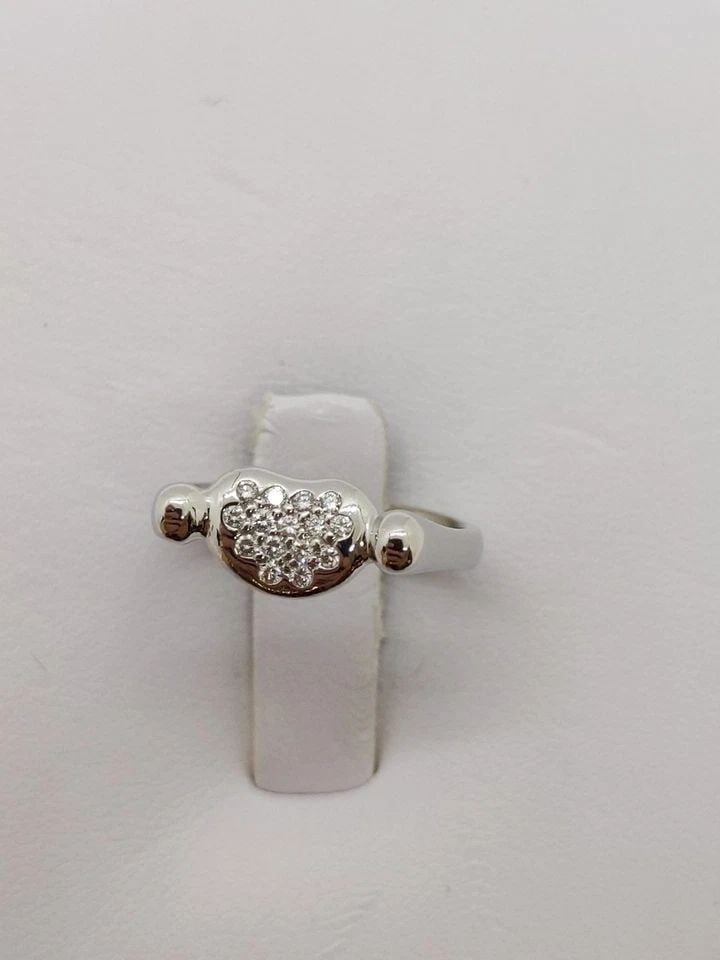 TIFFANY & CO. ELSA PERETTI PLATINUM PAVE DIAMOND BEAN BAND RING - SIZE 4.25 (1 of 2)