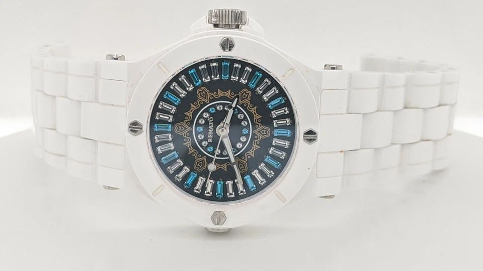 RENATO TOPAZ & WHITE CERAMIC QUARTZ WATCH - 36MM LIMITED EDITION (1 of 2)