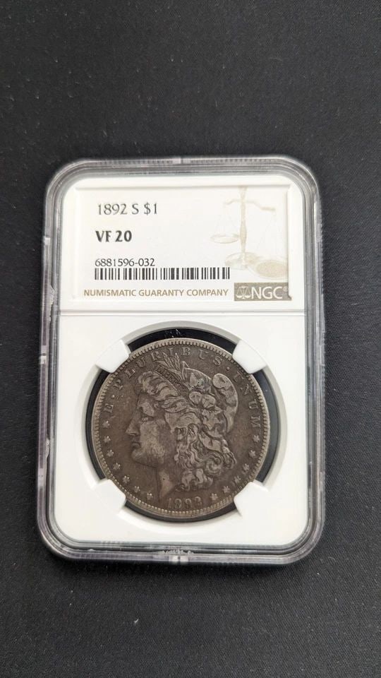 1892 S MORGAN SILVER $1 DOLLAR COIN - NGC VF 20 (1 of 1)