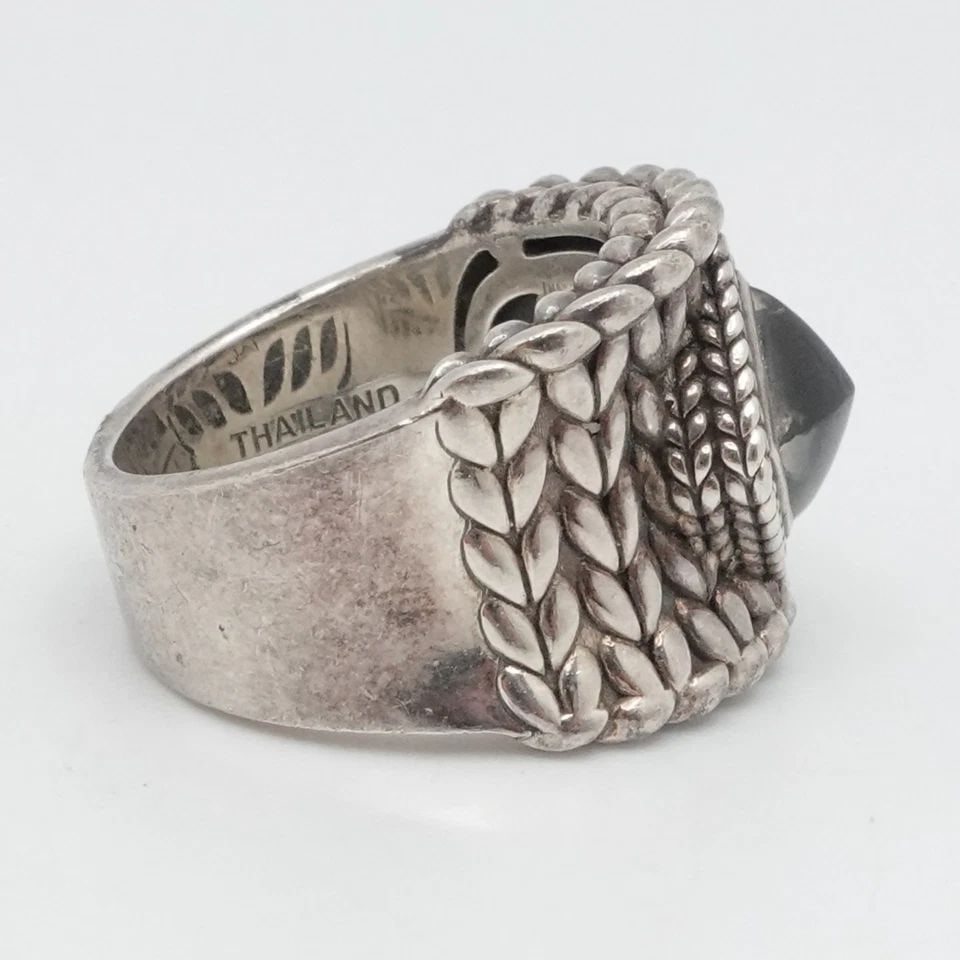 JAI JOHN HARDY STERLING SILVER BLACK ONYX WIDE RING SIZE 9 (1 of 2)