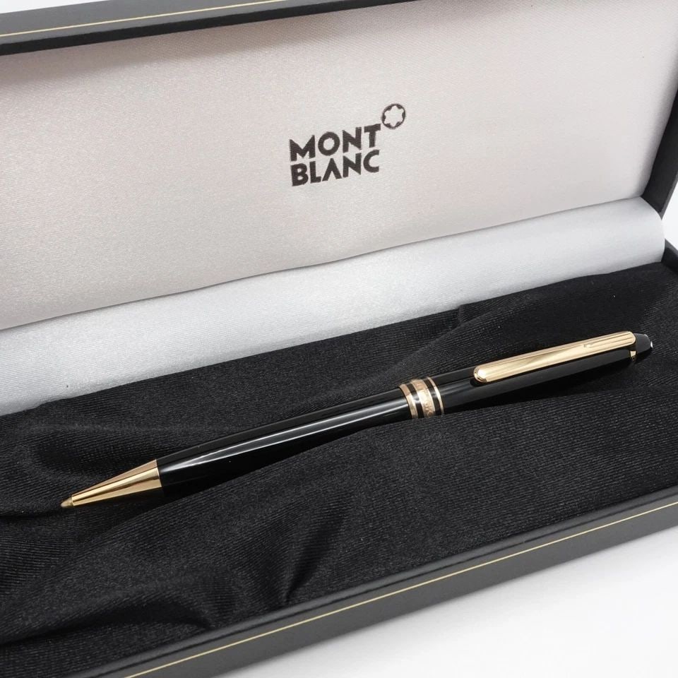 MONTBLANC 164 MEISTERSTUCK GOLD TRIM CLASSIQUE TWIST BALLPOINT PEN - BOX & CASE: MONTBLANC 164 MEISTERSTUCK GOLD TRIM CLASSIQUE TWIST BALLPOINT PEN - BOX & CASE Montblanc 164 Meisterstuck Classique Gold Trim Twist Ballpoint Pen Made in Germany Length - 137.1 mm Width - 13.7mm Refi