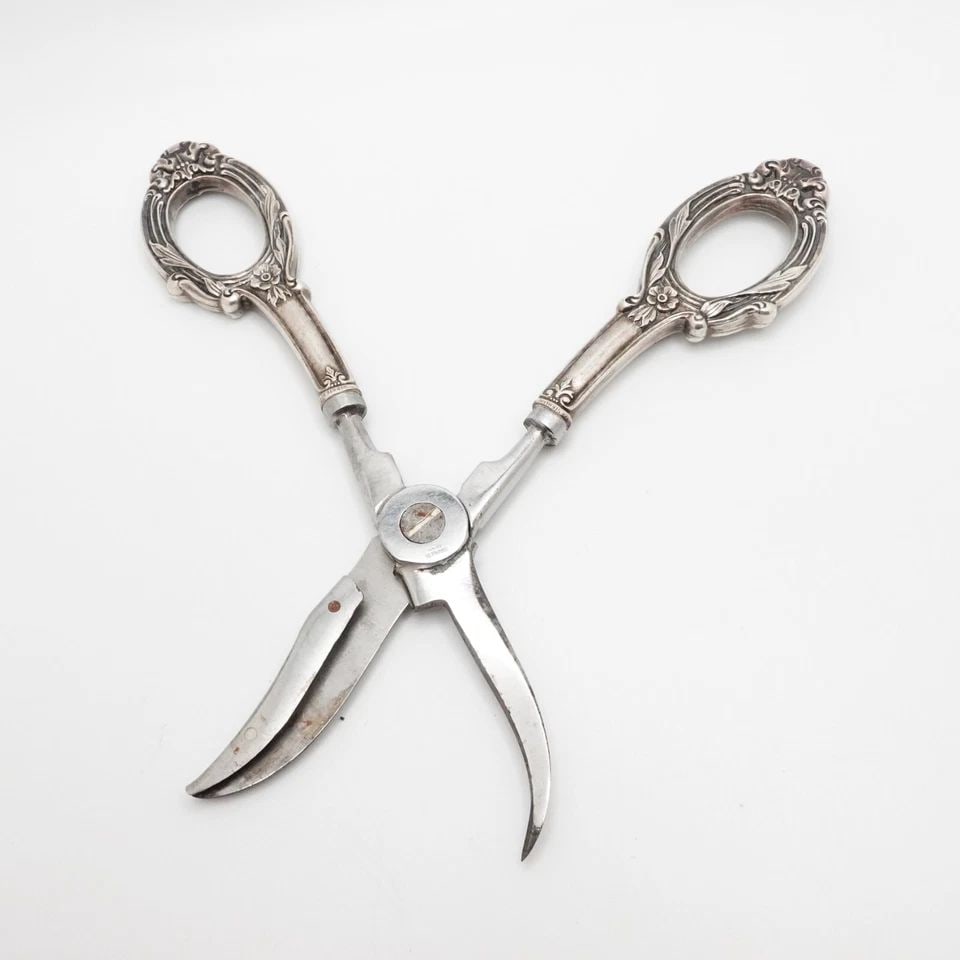 WEB STERLING SILVER FLORAL HANDLE SHEAR SCISSORS - 7": WEB STERLING SILVER FLORAL HANDLE SHEAR SCISSORS - 7" Web Sterling Silver Floral Handle Shear Scissors Length - 7" Total Weight - 85.5 Grams