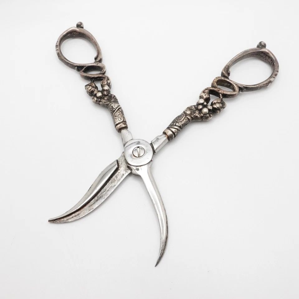 STERLING SILVER GRAPE HANDLE SHEAR SCISSORS - 6.75" (1 of 2)