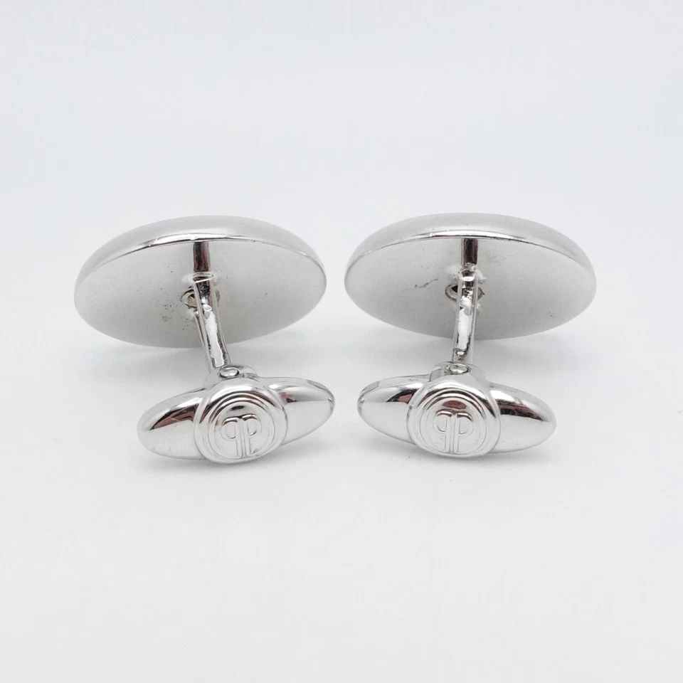 DOLAN BULLOCK STERLING SILVER & 14K GOLD BEZEL DIAMOND OVAL CUFFLINKS (1 of 2)