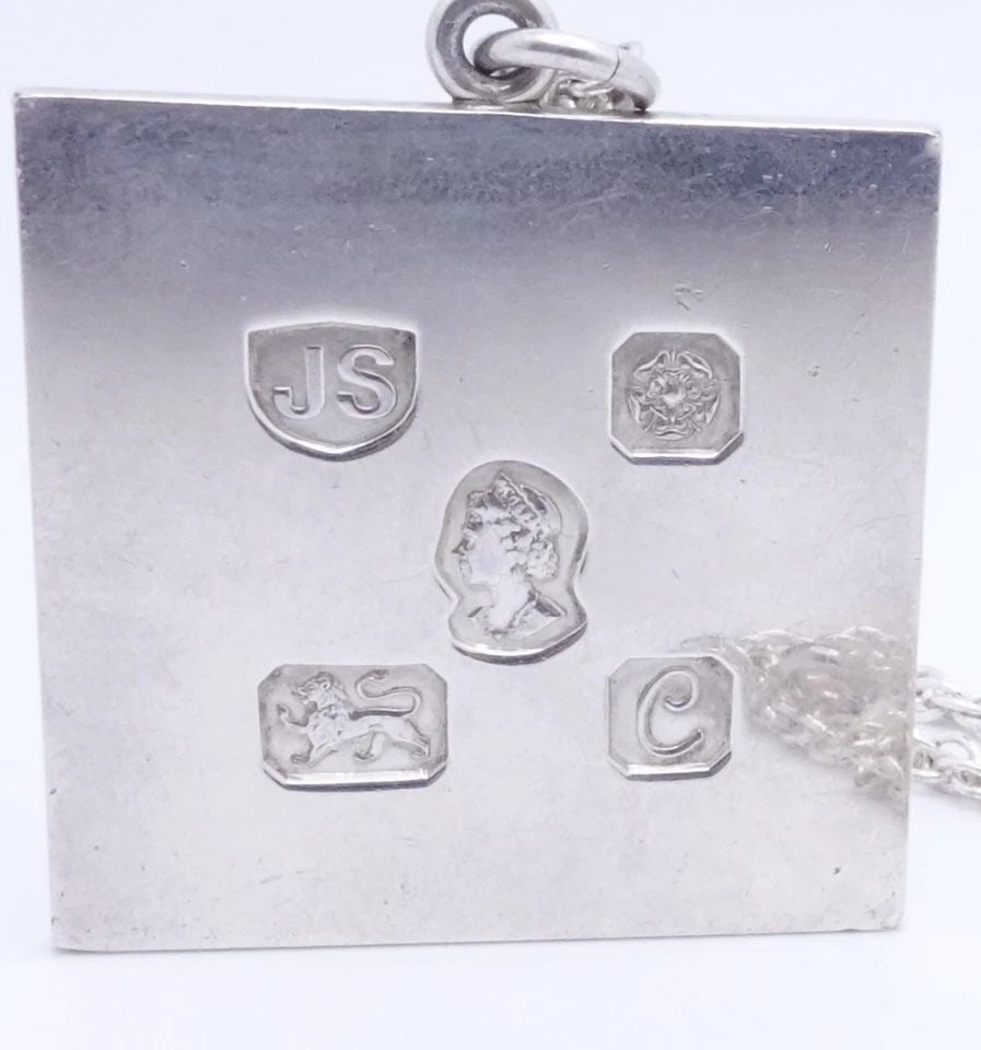 1977 JACK SPENCER SHEFFIELD STERLING SILVER INGOT BAR PENDANT CHAIN NECKLACE (1 of 2)