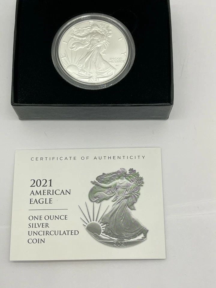 2021-W AMERICAN EAGLE 1 OZ. SILVER UNCIRCULATED COIN - 21EGN - WEST POINT COA (1 of 2)