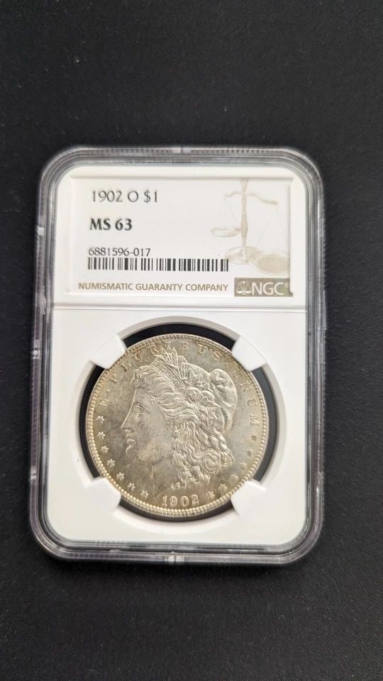 1902 O MORGAN SILVER $1 DOLLAR COIN - NGC MS 63: 1902 O Morgan Silver $1 Dollar Coin NGC Certified - MS 63