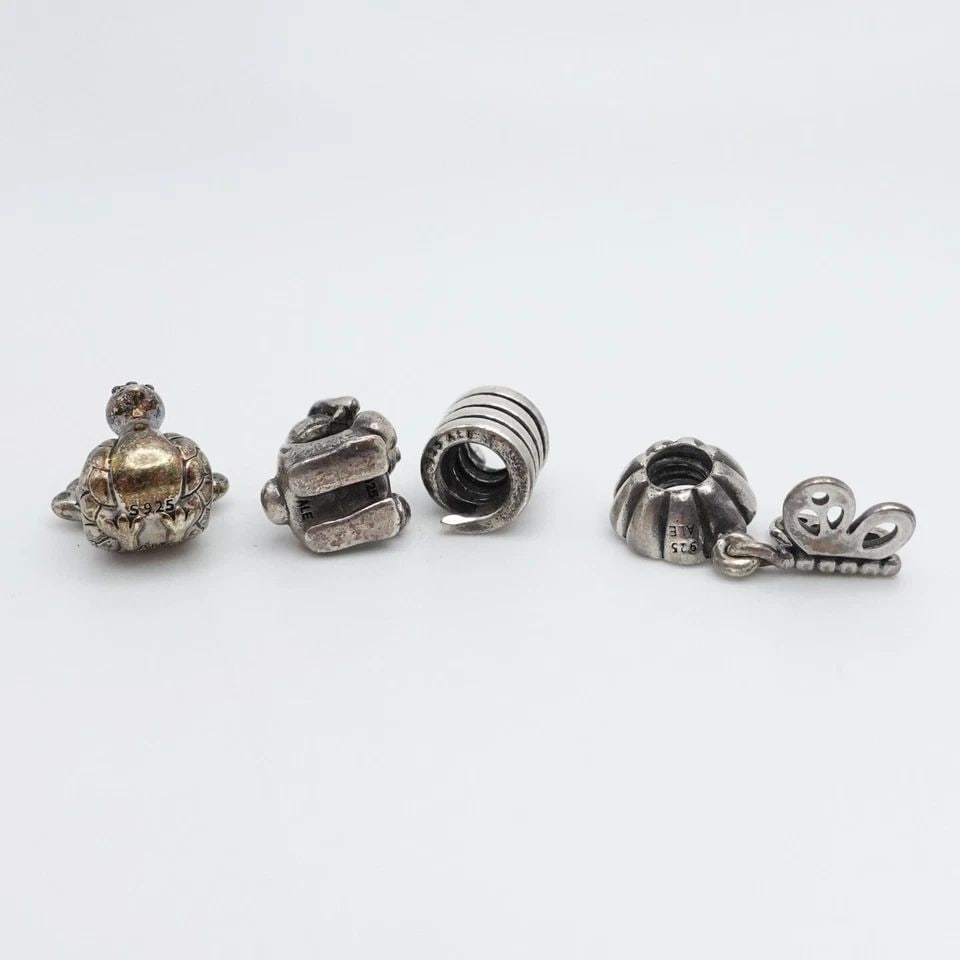 AUTHENTIC PANDORA STERLING SILVER 4 ANIMAL & INSECT RETIRED CHARMS (1 of 1)