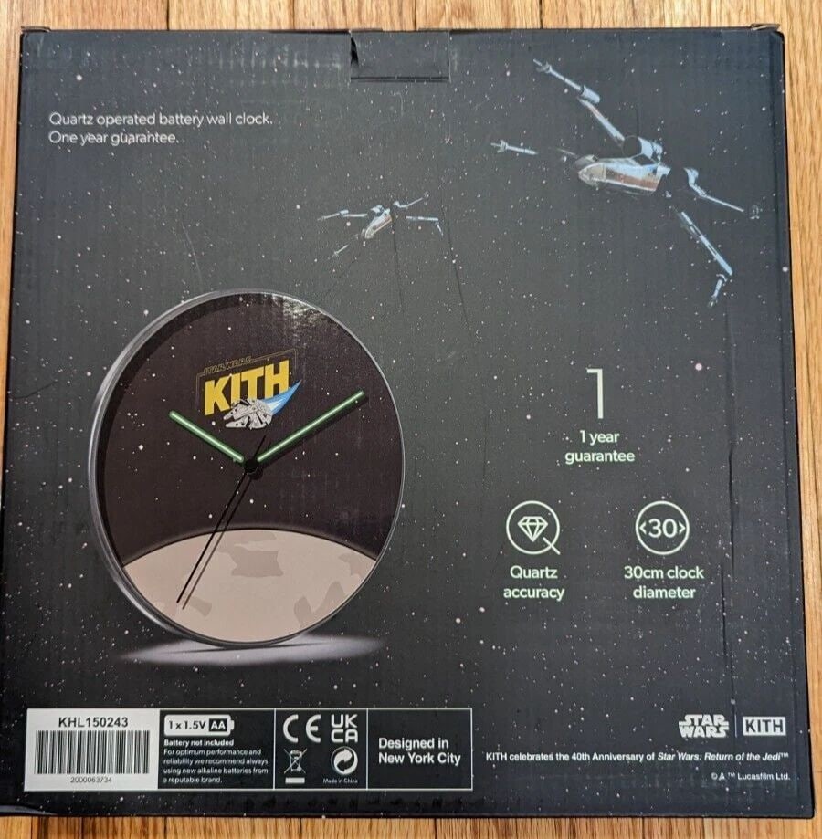 KITH STAR WARS MILLENNIUM FALCON SHIP BRAUN WALL CLOCK - BRAND NEW (1 of 2)